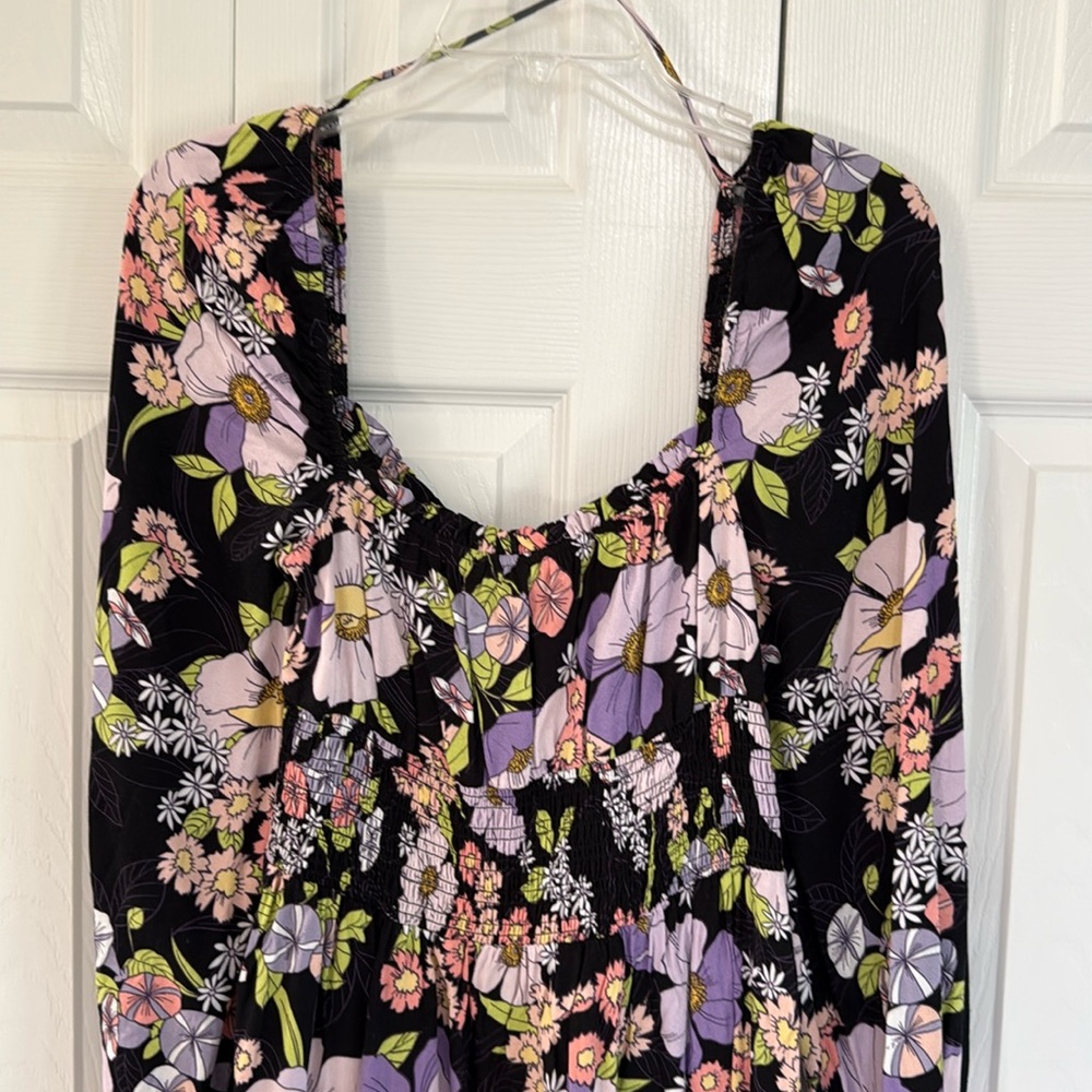 *LIKE NEW* AFRM Los Angeles Floral Smocked Mini Dress Puff Sleeve - Size M